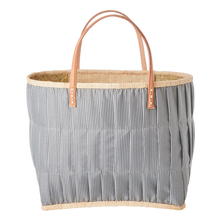 Rice Raffia Tasche Blau